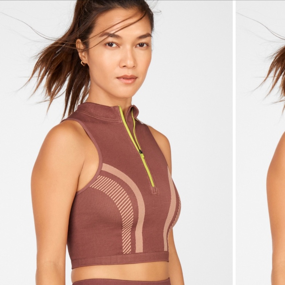 Fabletics Court Seamless Half-Zip Top NWT